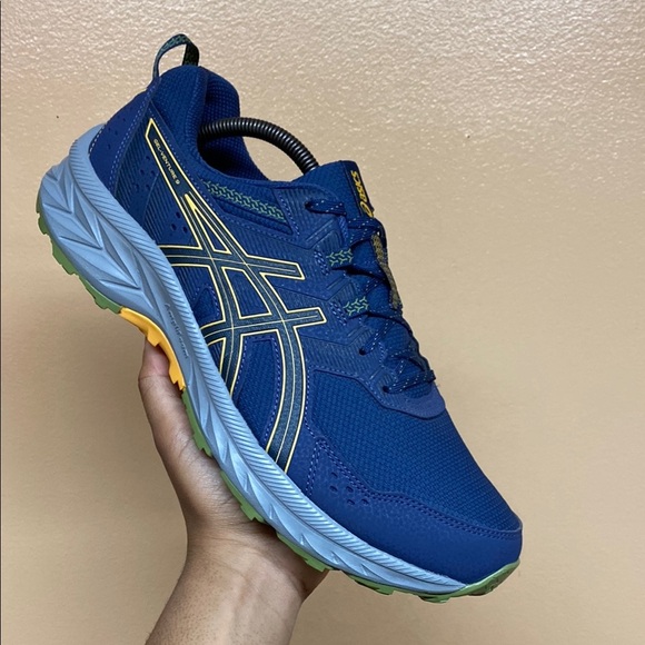 ASICS Gel-Venture 9 Men's Blue Yellow Gray Green Running Sneakers - Picture 8 of 17